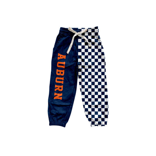 preorder P1057 AUBURN Navy Blue Checkered Boys Pants