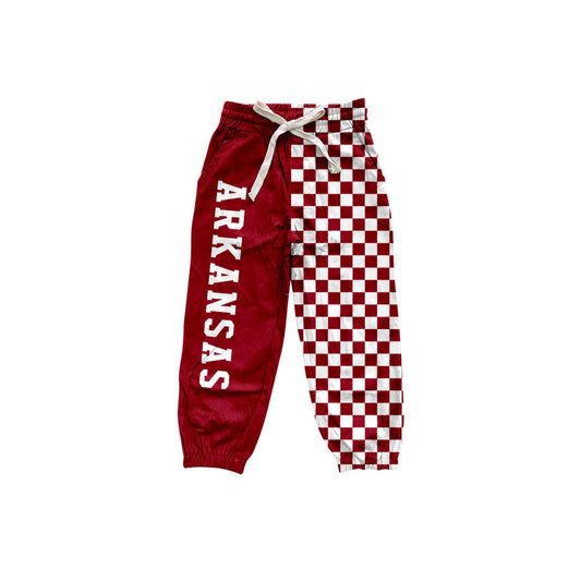 preorder P1060 ALABAMA Maroon Checkered Boys Pants