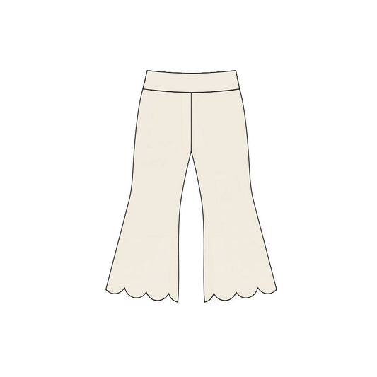 preorder P1078 Scallop White Girls Pants