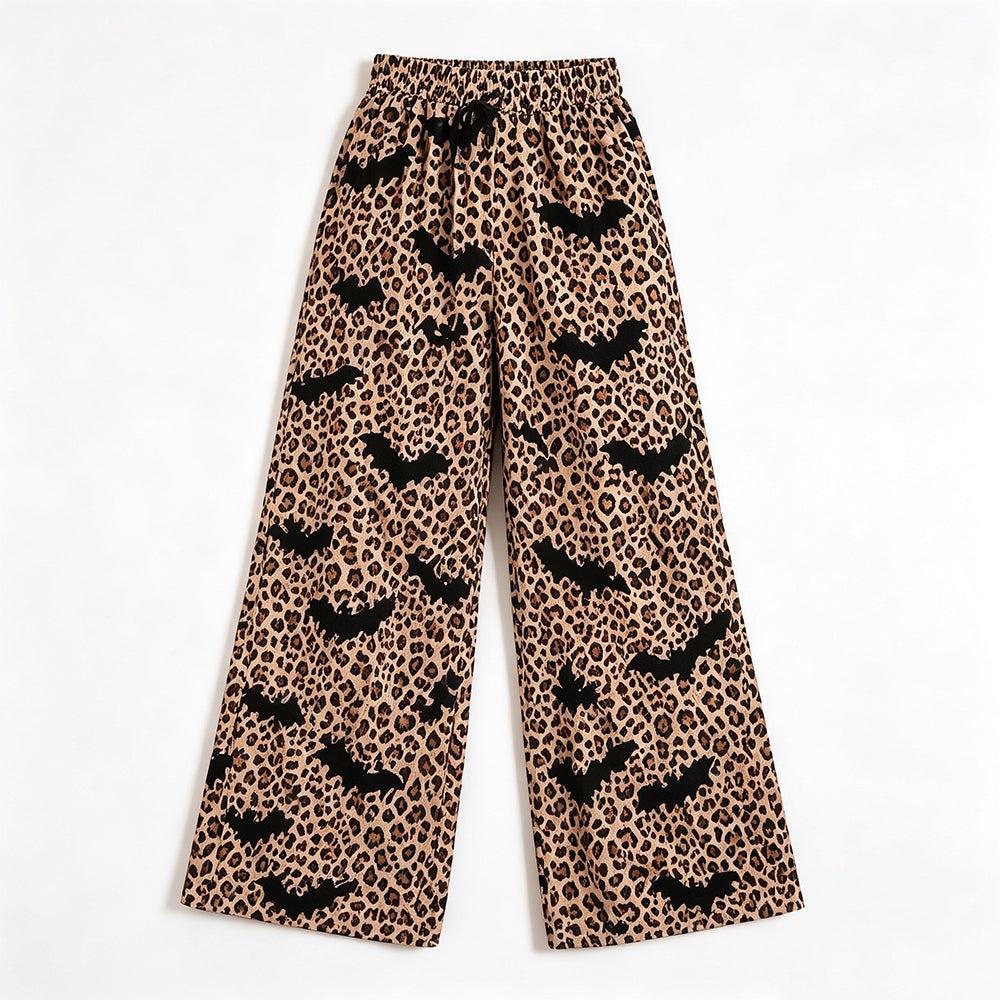 preorder P1129 Halloween Leopard Bat Adult Women Pants