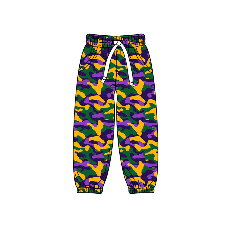 preorder P1248 Mardi Gras Camo Short Sleeve Boys Pants