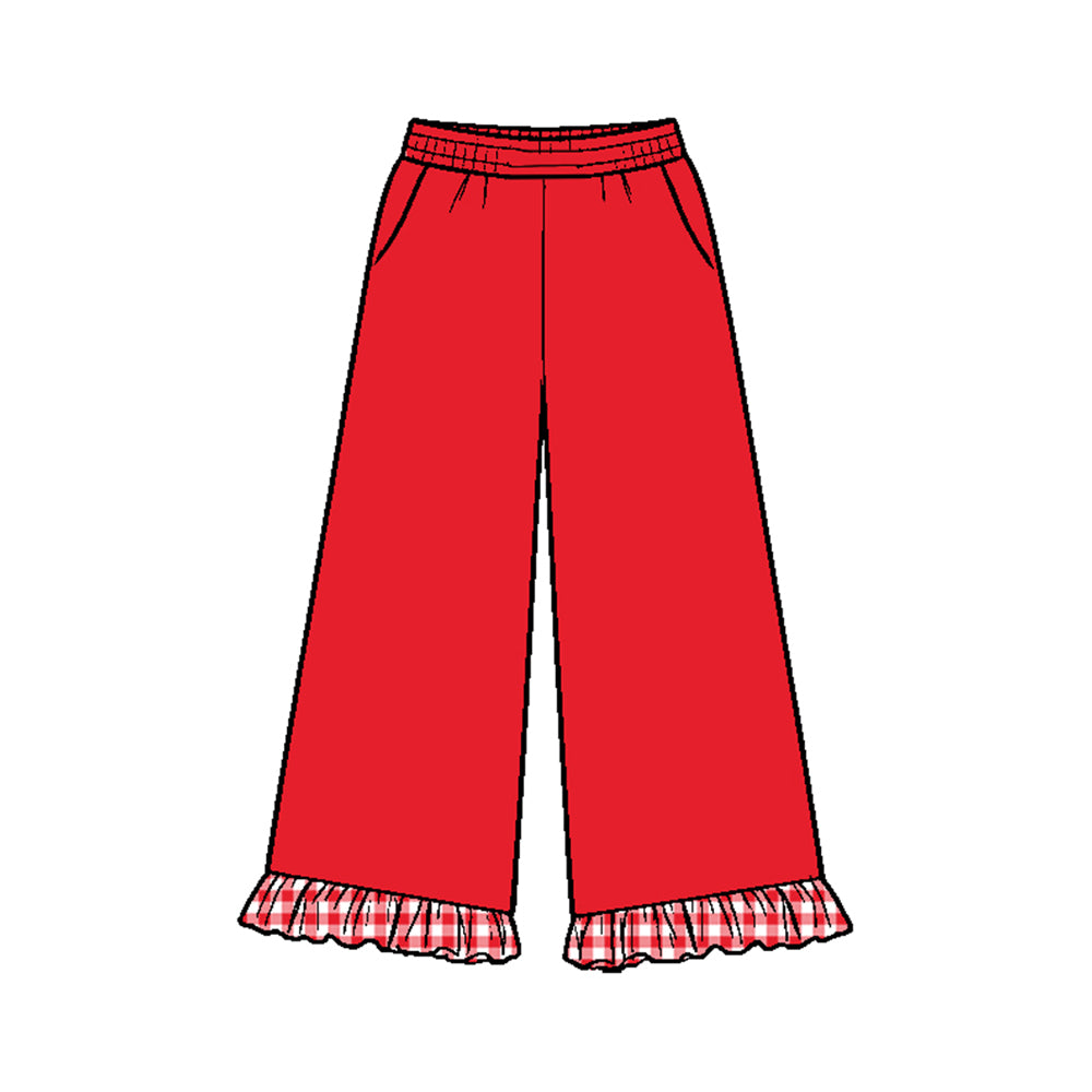 preorder P1290 Cotton Red Girls Pants