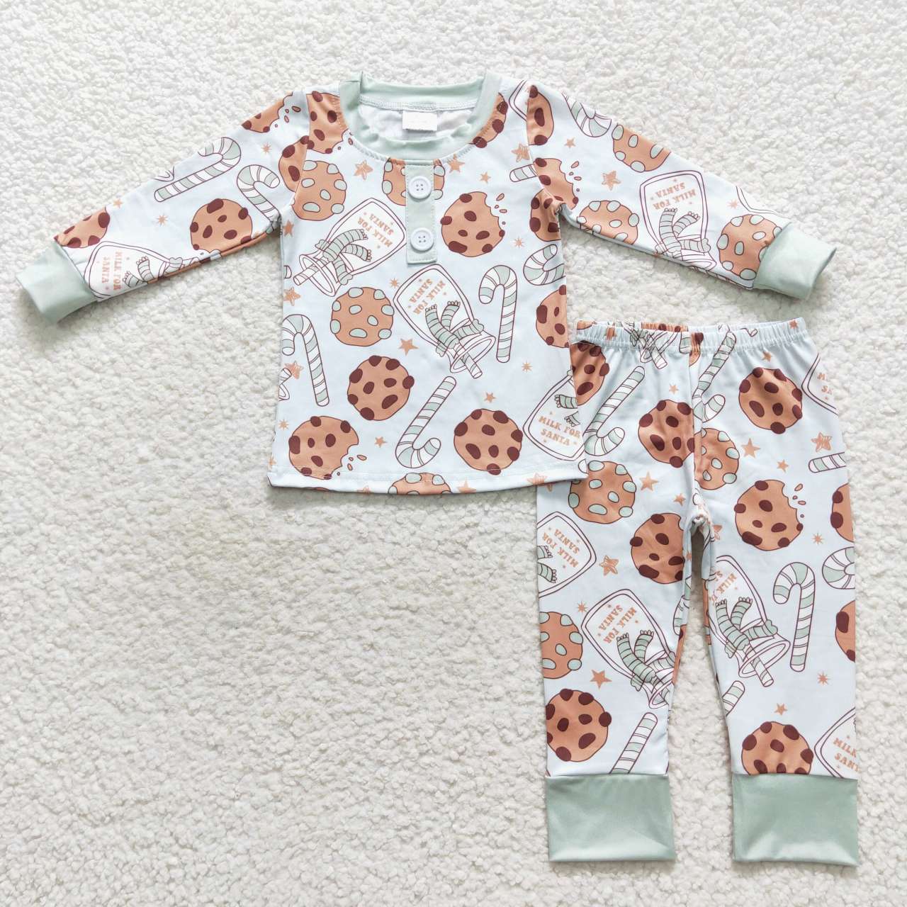 BLP0314 Christmas cookie candy cane long sleeve pants boys pajamas