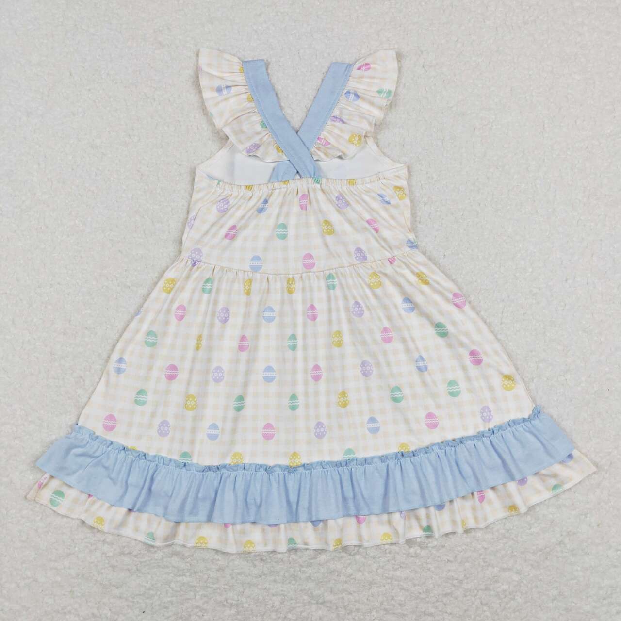 GSD0582 Easter egg blue flutter sleeve girls dress