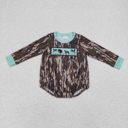 LR1576 Hunting deer mallard long sleeve boys romper