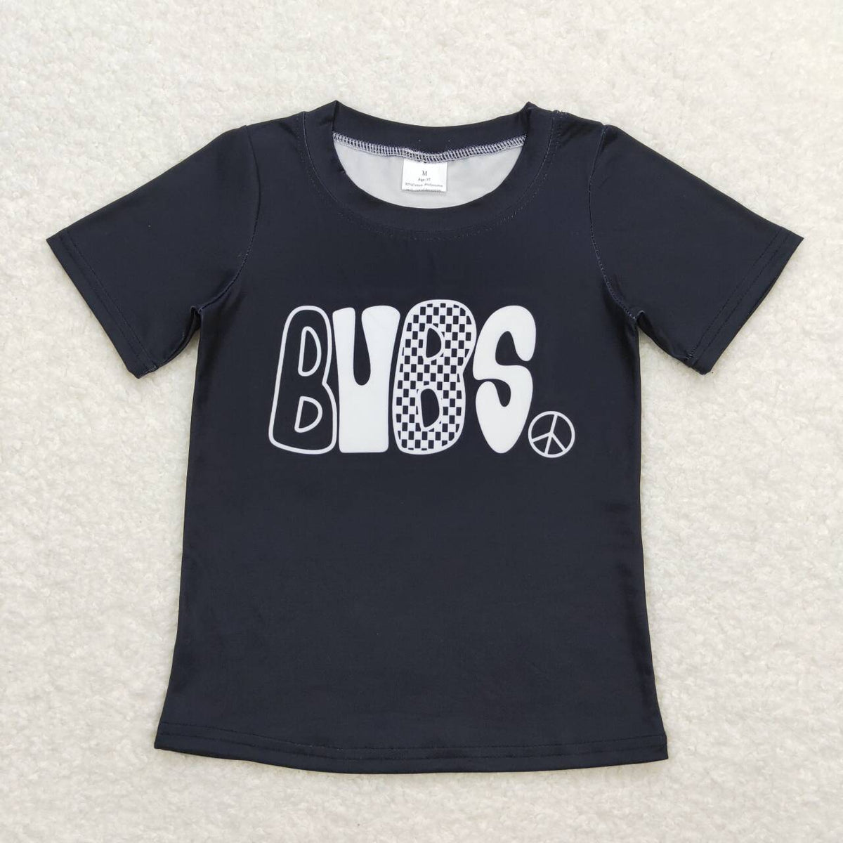 BT0617 Bubs black short sleeve boys top
