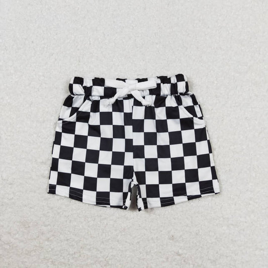 SS0273 black checkered shorts boys shorts