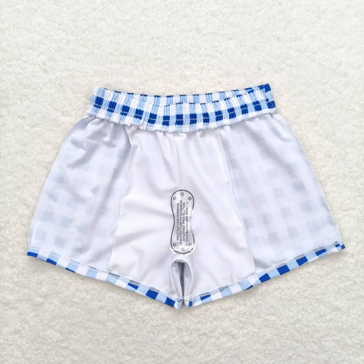 S0232 Blue checkered Swimming Trunks