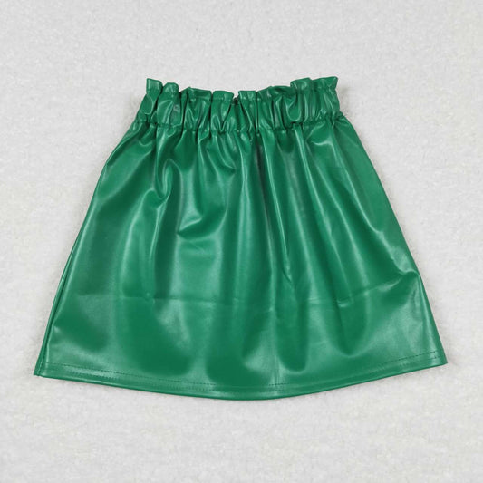 GLK0018 Green Leather Cool Skirts Girls clothing