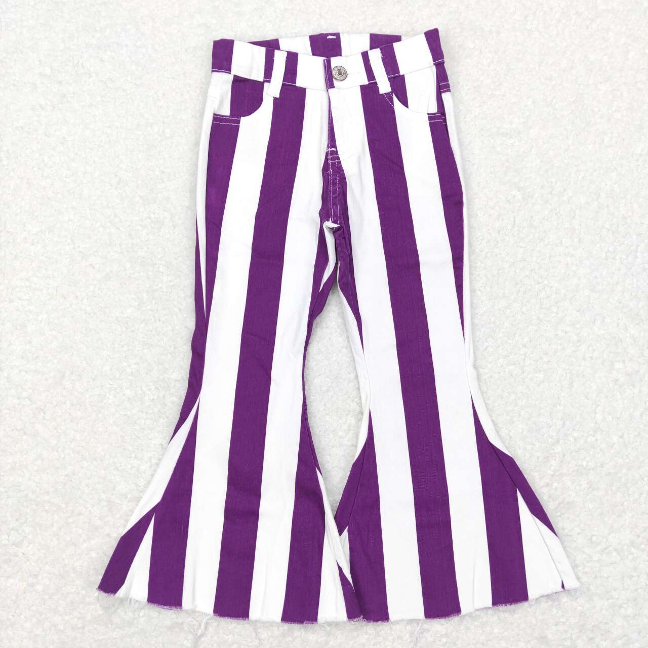 P0331 Purple striped denim pants