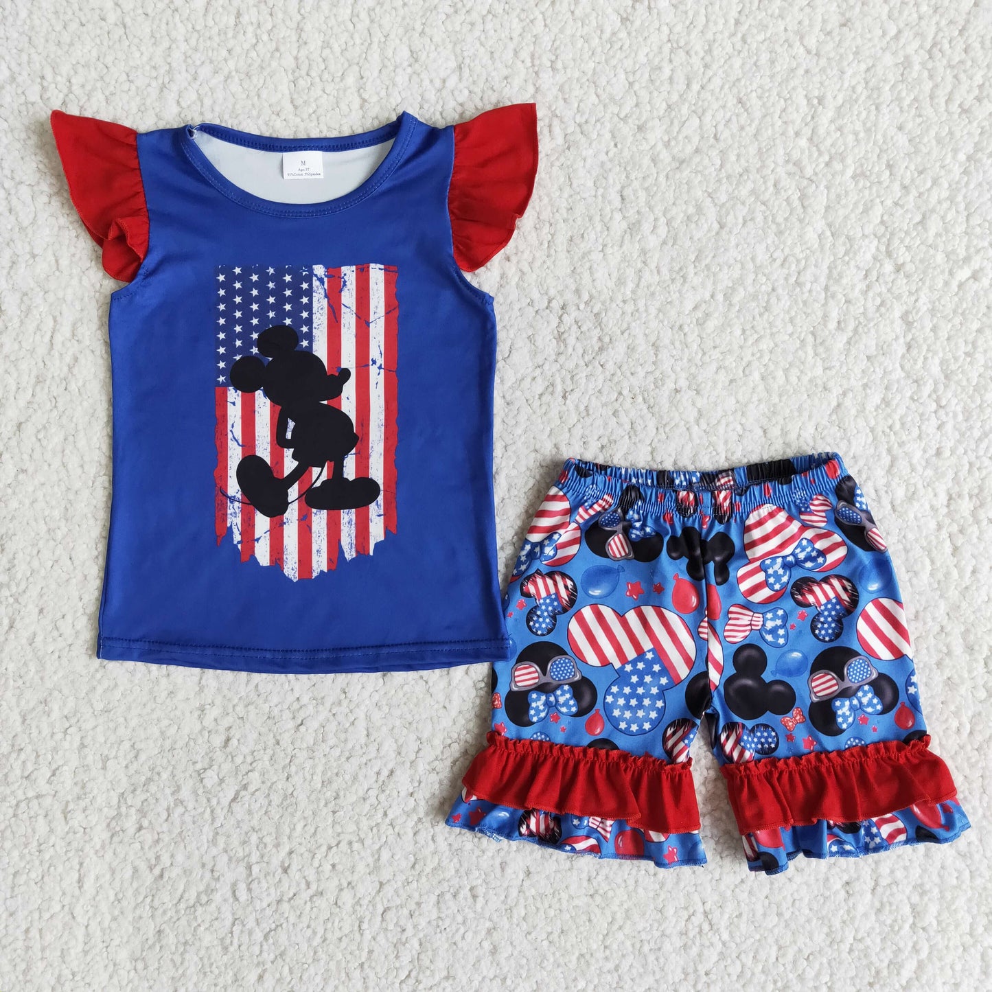 E12-1 4th Of July Girls Flutter Girls Summer Set