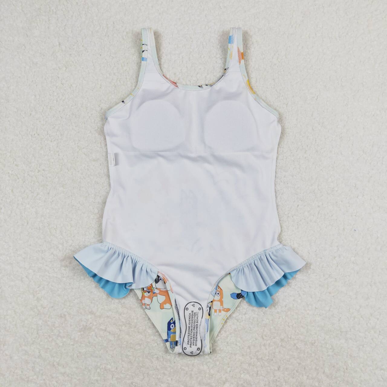 S0356 cartoon blue dog sleeveless girls swimsuits