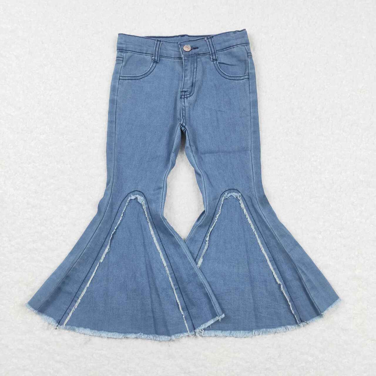 D6-29 New Arrival Baby Girls Cool Design Bell-bottom Denim Jeans