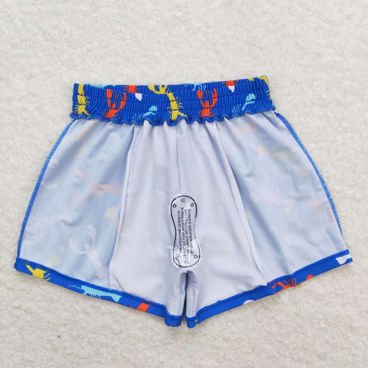 S0269 colorful crayfish blue boys swimming trunk