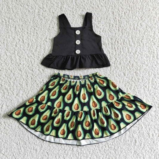 GSD0081 Avocado Girls Skirts Baby Dress Set