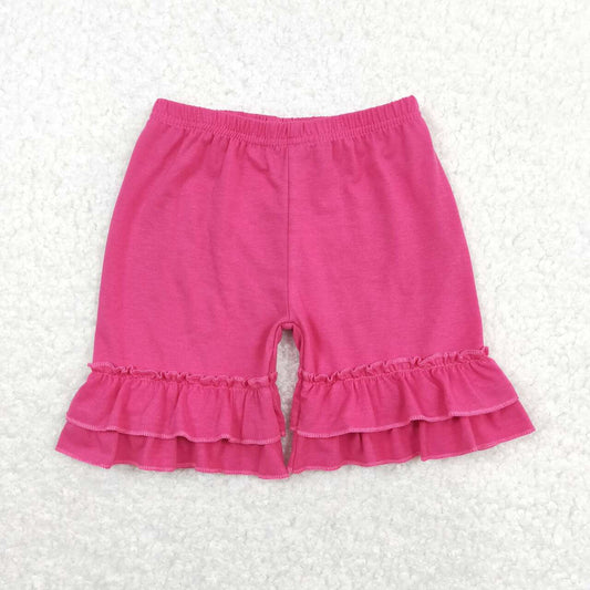 SS0281 Hot Pink Ruffles Girls Summer Shorts