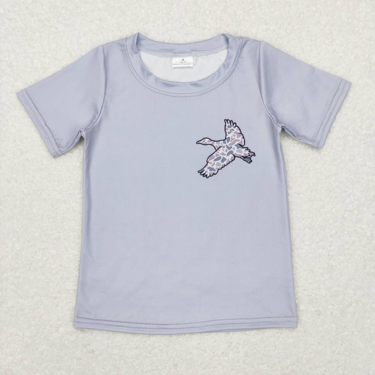 BT0462 Hunting mallard grey short sleeve boys t-shirt