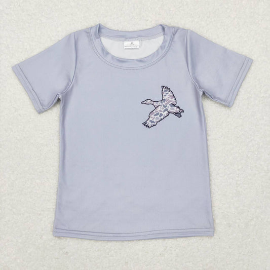 USA SHOP BT0462 Hunting mallard grey short sleeve boys t-shirt