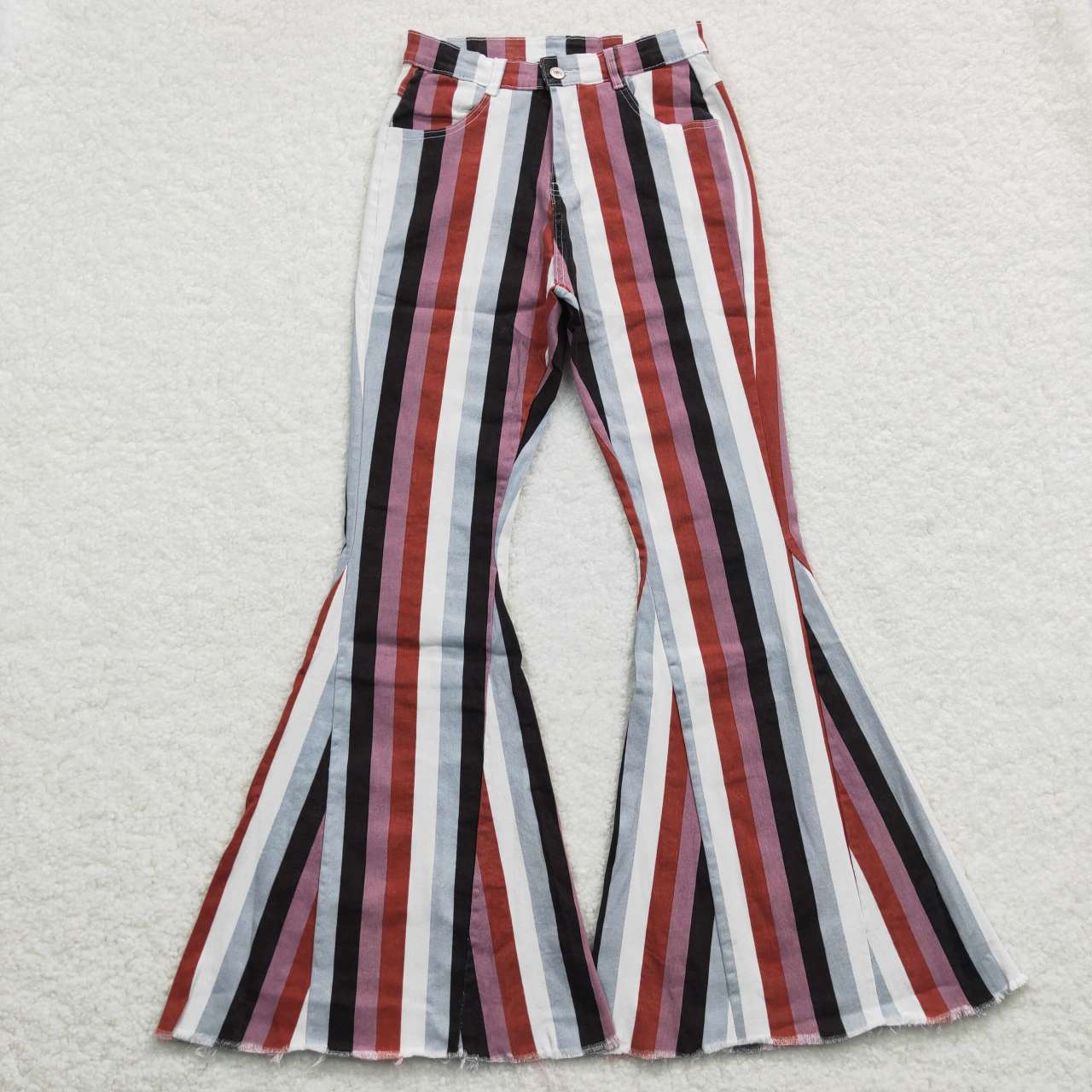 P0152 Retro Amplified Stripe Flares adult denim jeans