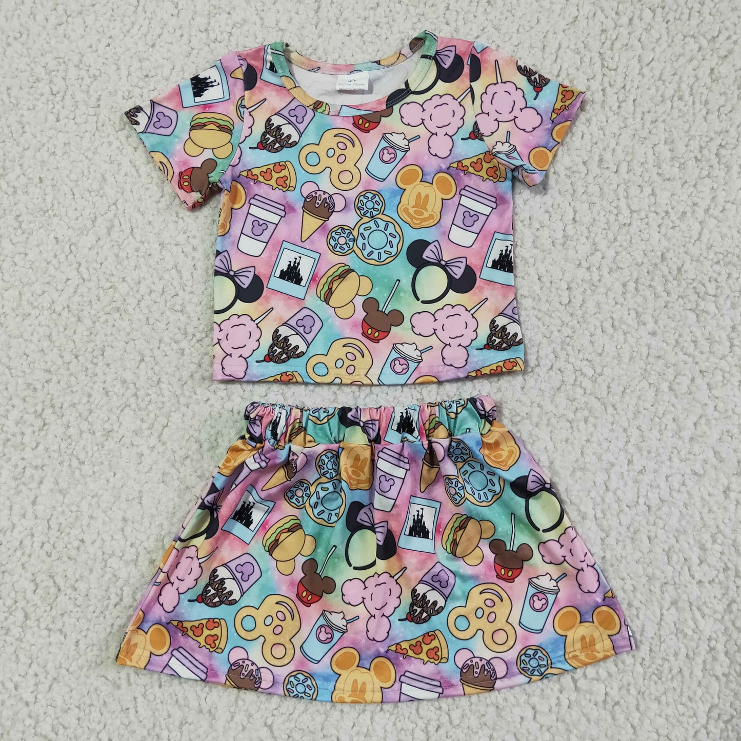 GSD0073 Cartoon Baby Girls Skirts Set