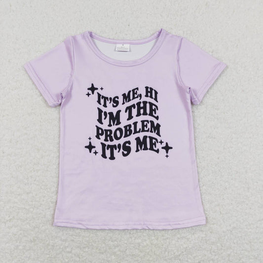 GT0432 Country Singer Its Me Purple Short Sleeve Girls Top