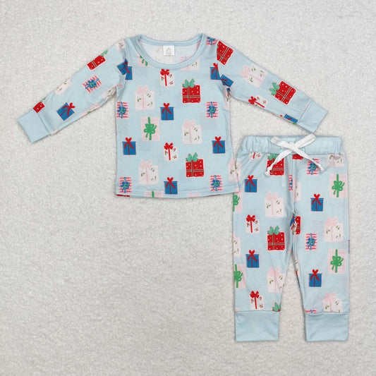 bamboo BLP0716 Christmas cute gift long slevee pants boys pajamas
