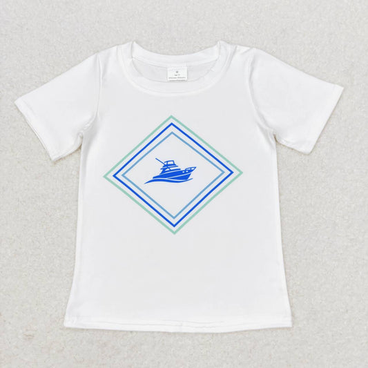 BT0613 Boat white short sleeve boys top