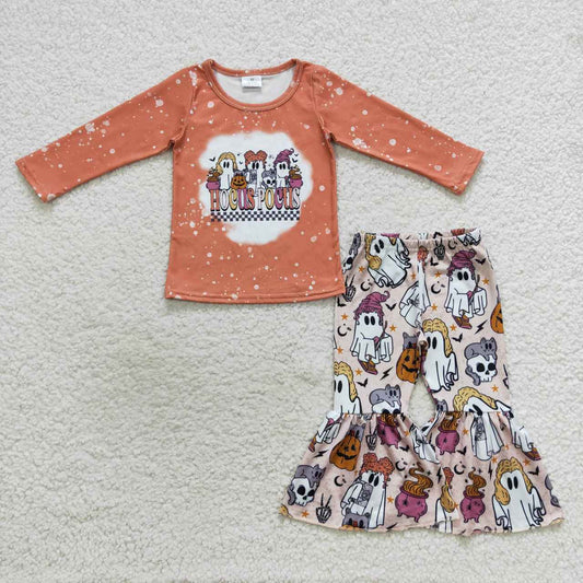 GLP0672 Halloween sorceress spooky long sleeve pants girls set