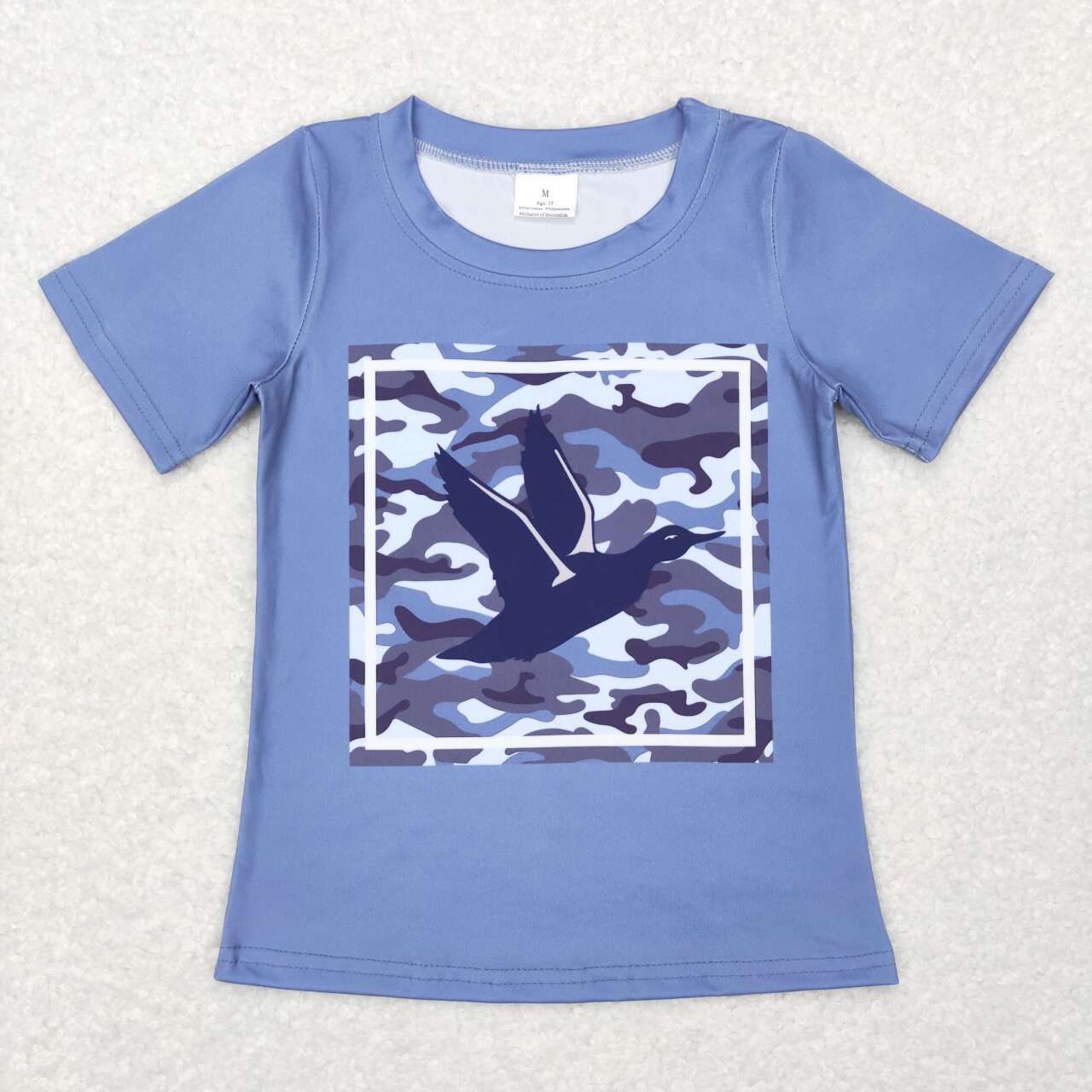 BT0438 Mallard camo grey short sleeve boys t-shirt