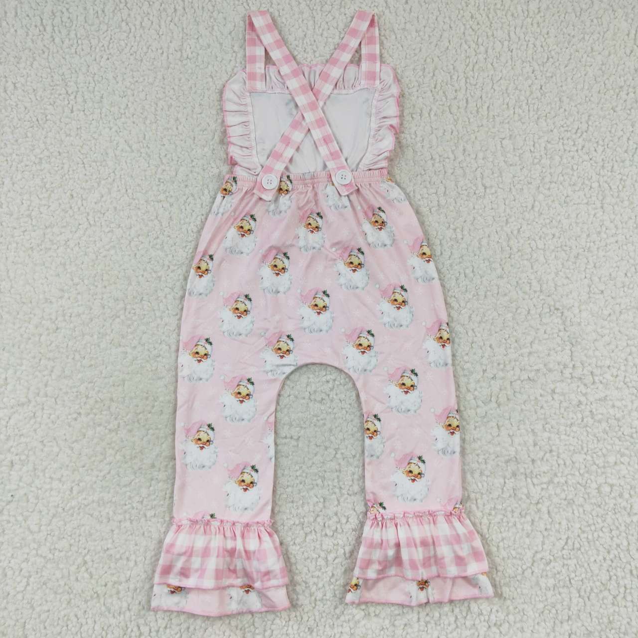 SR0101 Pink Christmas Santa Kids Overalls