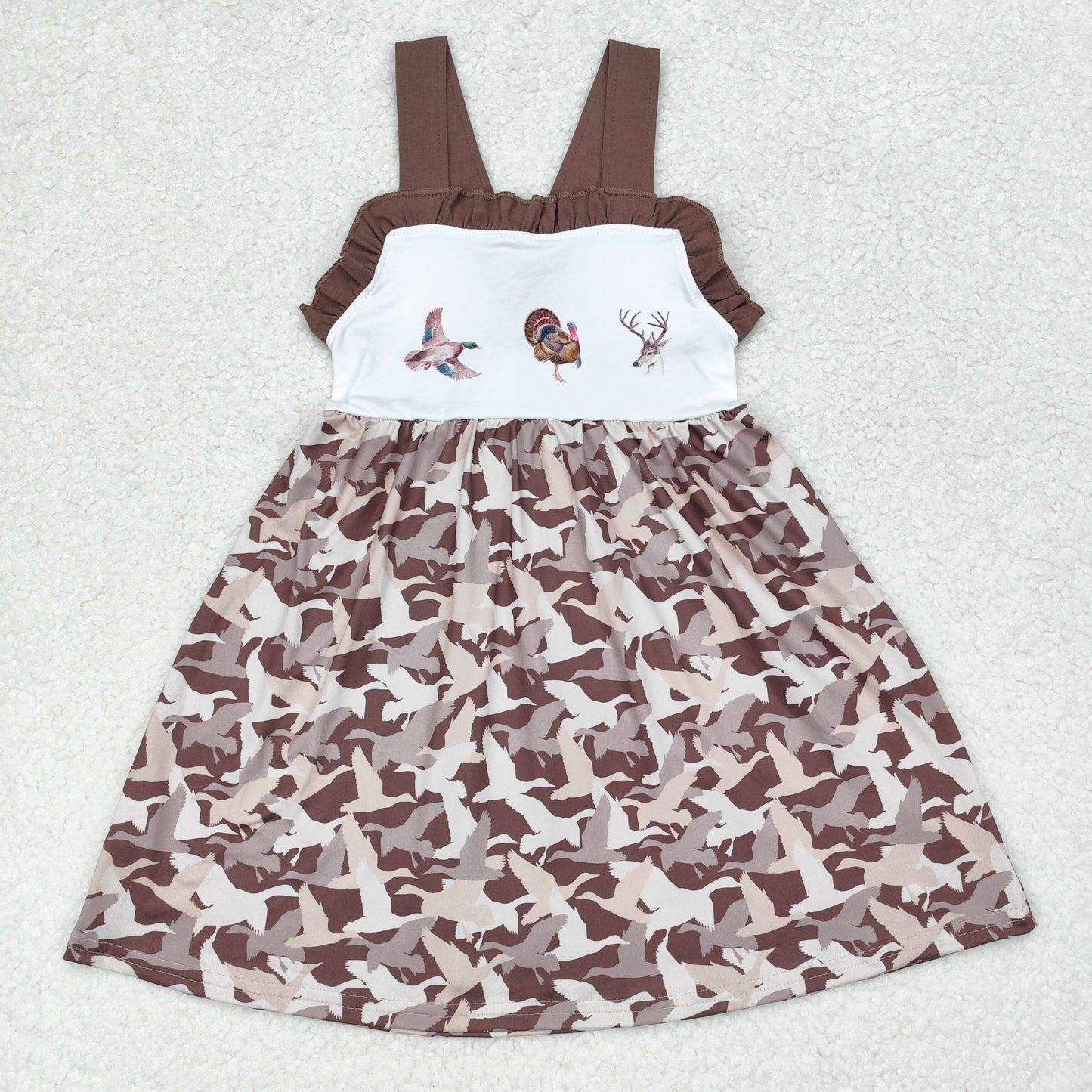 GSD1272 hunting mallard turkey deer sleeveless girls dress