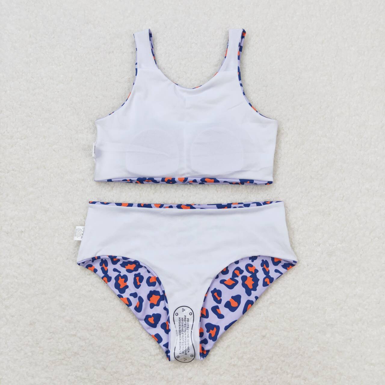 S0229 July 4th red blue leopard sleeveless girls swimsuits