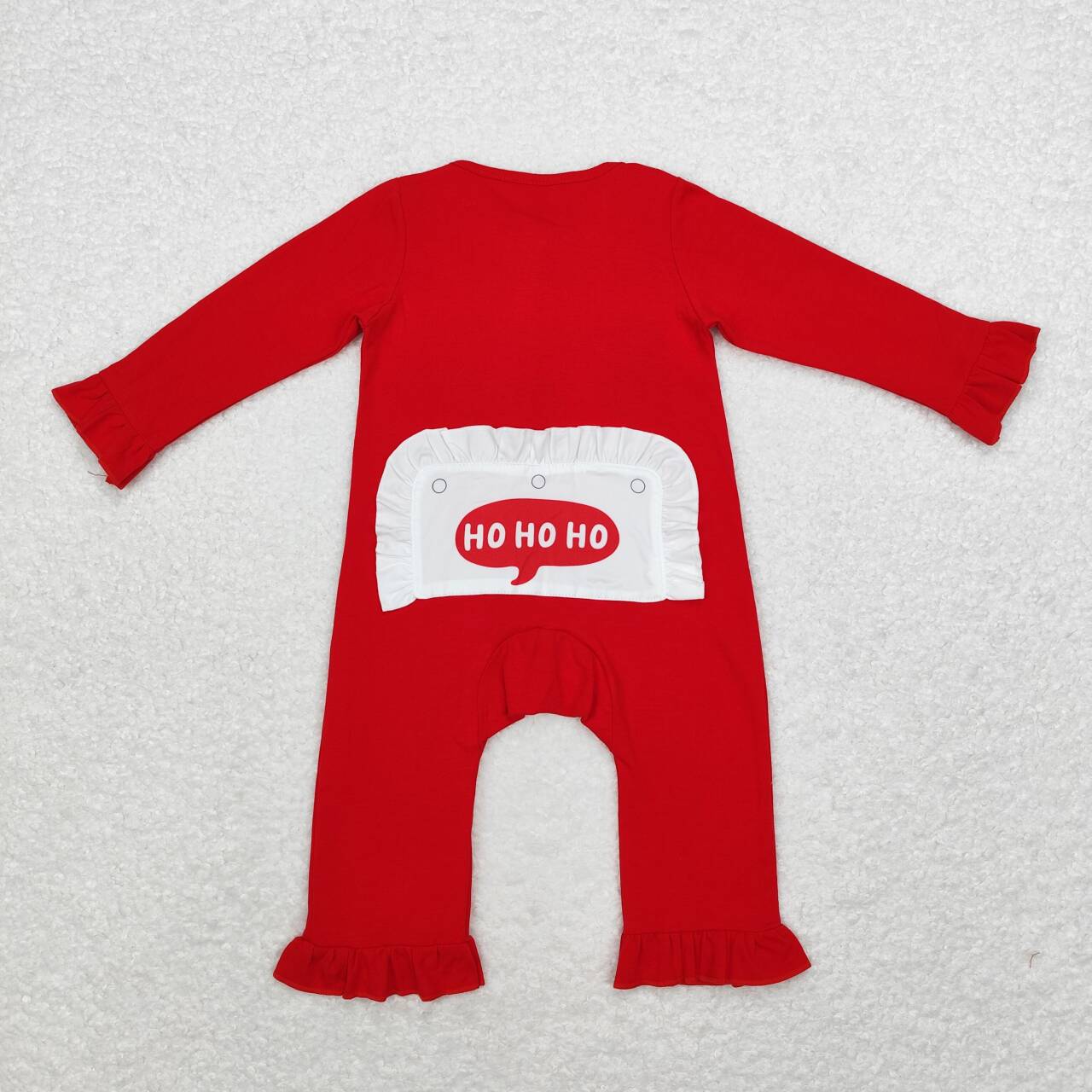 LR1668 Christmas Santa embroidery zipper long sleeve girls romper