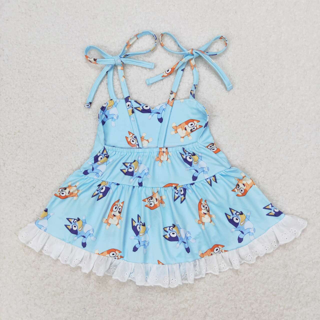 SR1550 cartoon blue dog cute baby blue girls romper