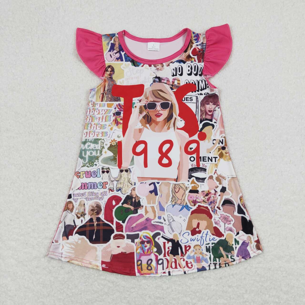GSD1125 country singer 1989 TS flutter sleeve girls dress pop singer