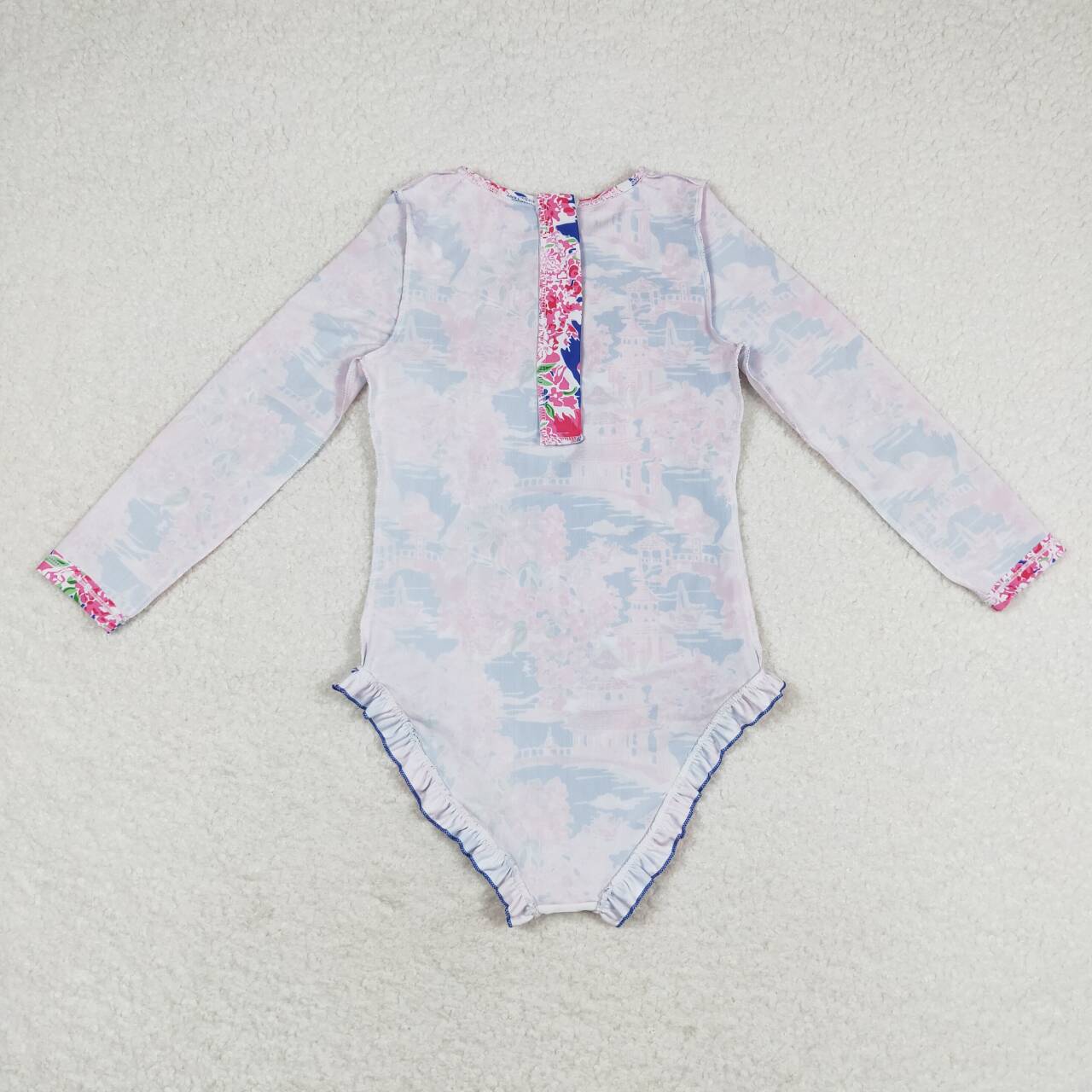 S0376  antiquated appearance pavilion long sleeve girls bathing swimsuits