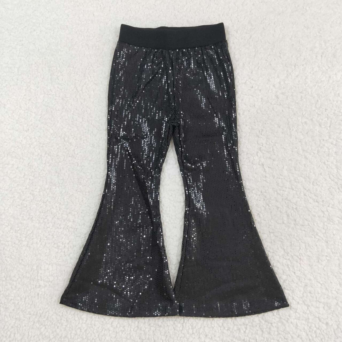 P0495 black sequin girls pants