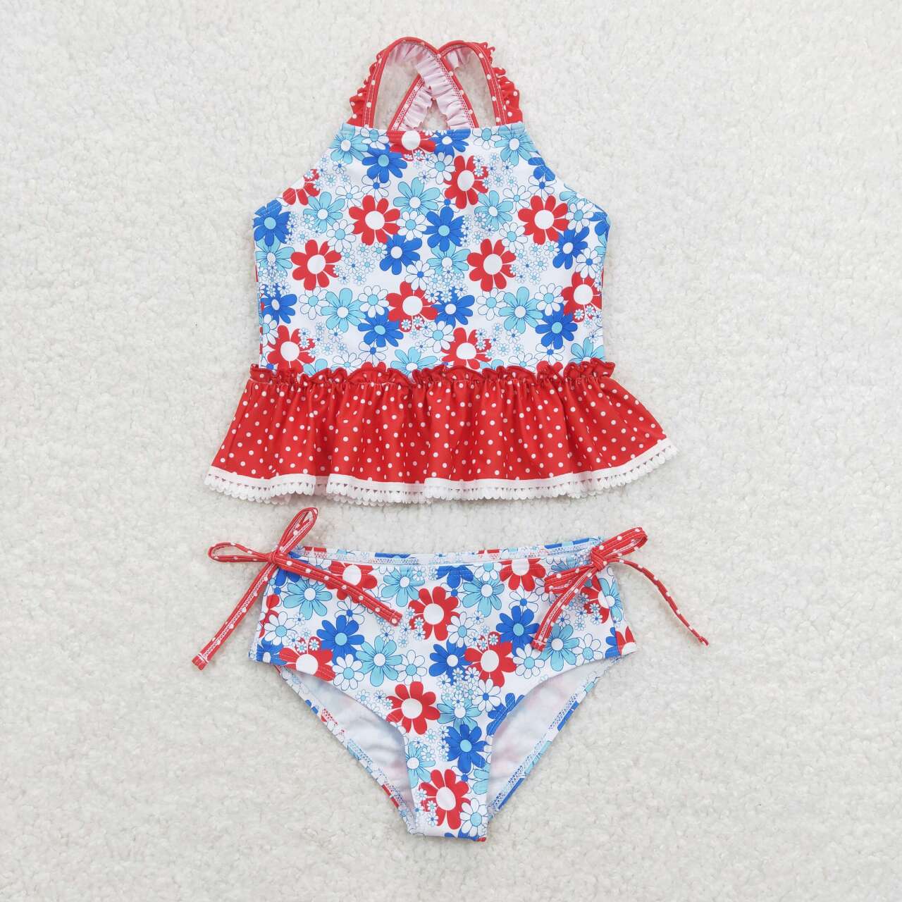 S0253 Colorful flowers girls swimsuits