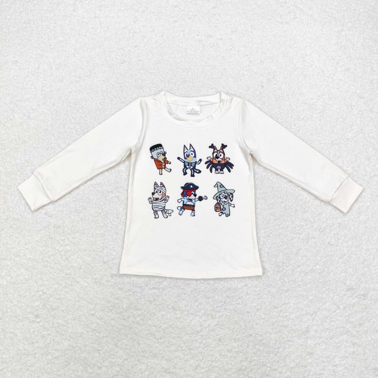 GT0701 Halloween blue dog long sleeve girls top