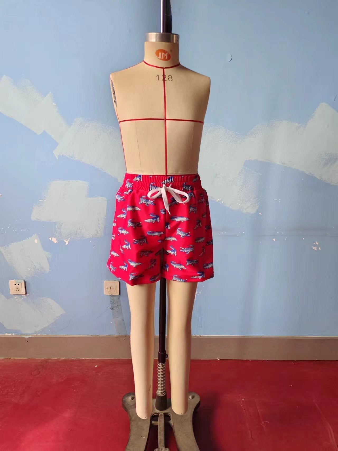 S0175 Boys Red Crocodiles Swimming Trunks