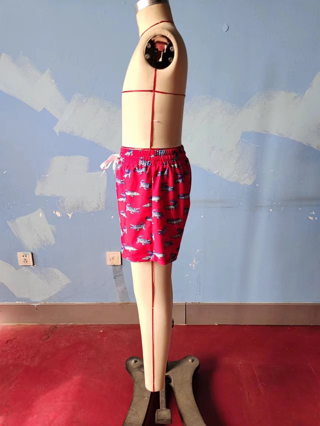 S0175 Boys Red Crocodiles Swimming Trunks