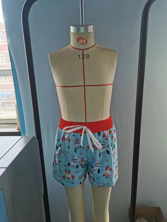 S0187 Crap red blue boys Swimming Trunks