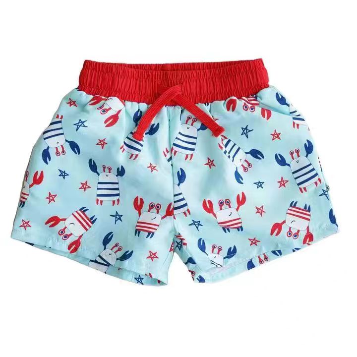 S0187 Crap red blue boys Swimming Trunks