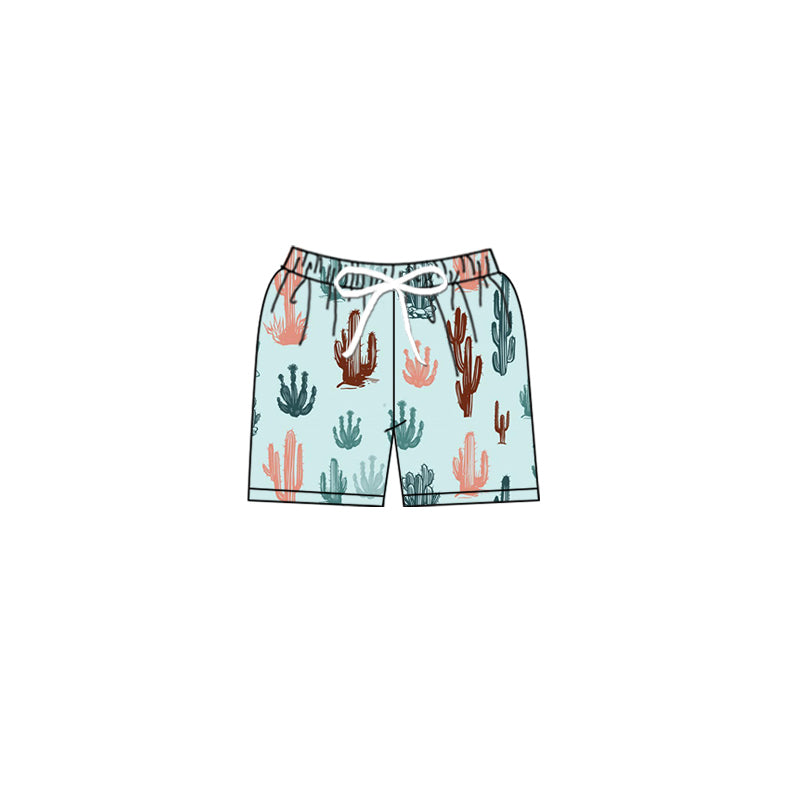 preorder S0345 multi color cactus blue boys swimming trunk