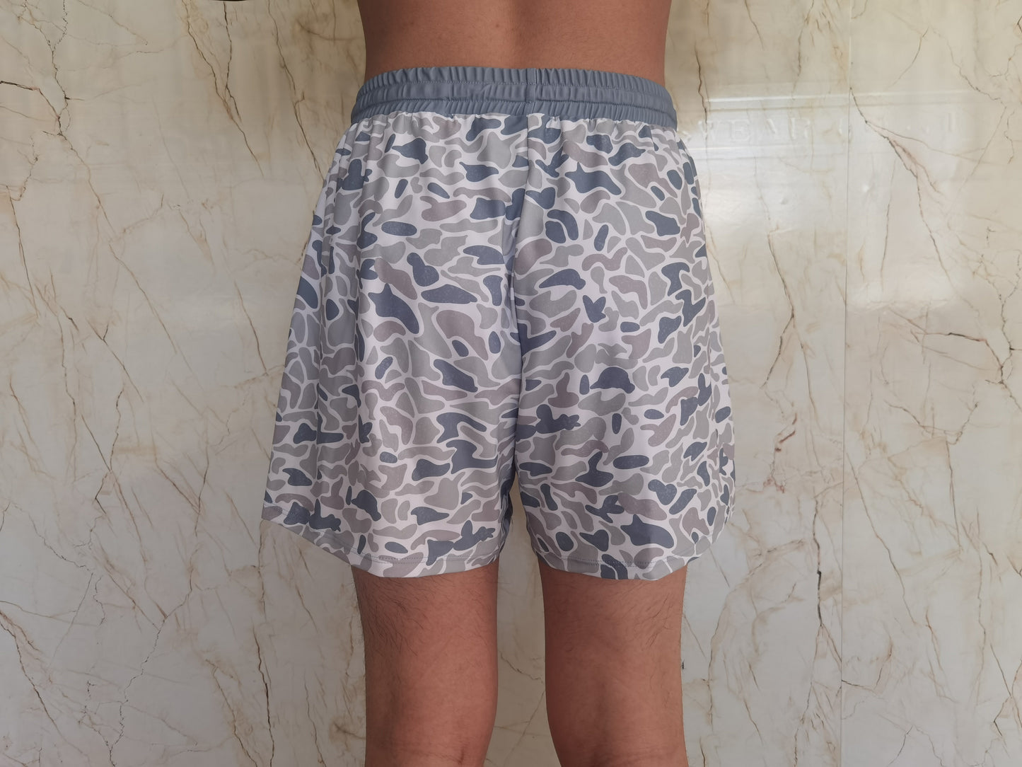 S0404 blue grey camo adult swimming trunk