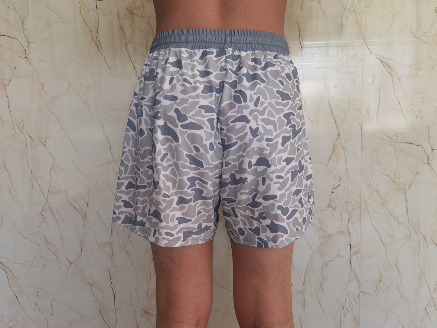 S0404 blue grey camo adult swimming trunk