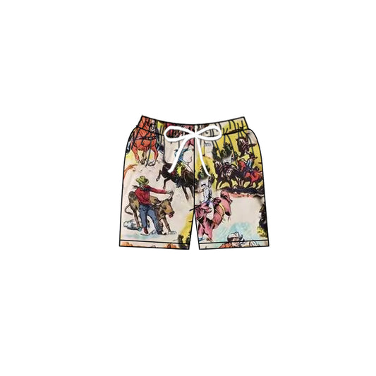 preorder S0411 Western rodeo Swimming Trunks