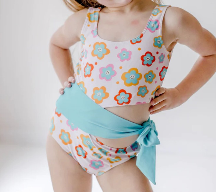 preorder S0412 cute colorful flowers girls bathing swimsuits