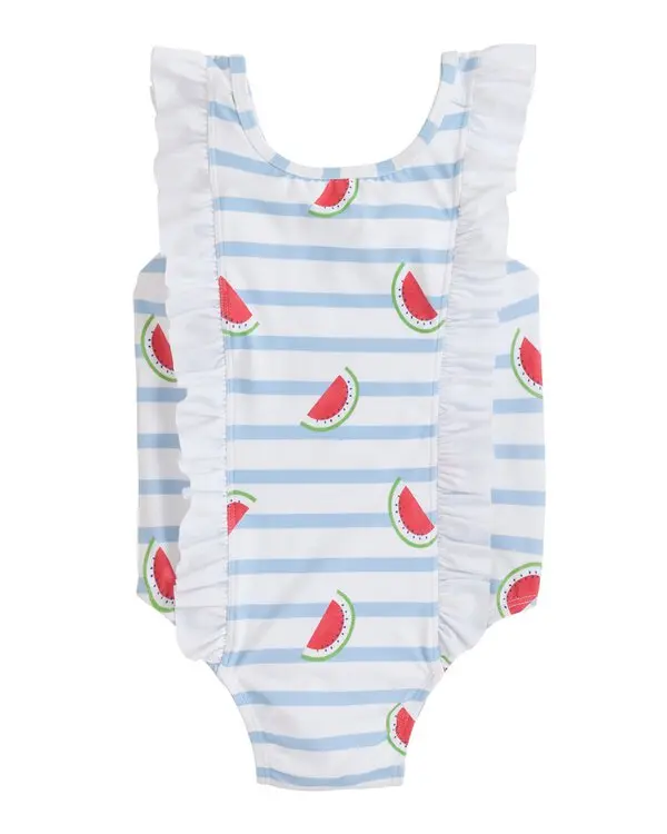 preorder S0421 Summer watermelon blue striped girls bathing swimsuits