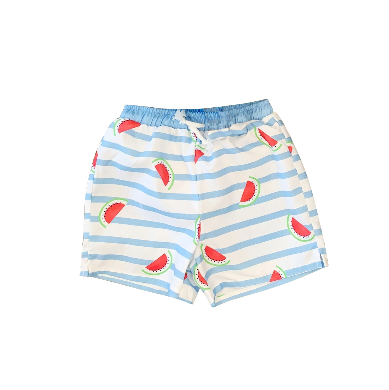 preorder S0422 Summer watermelon blue striped boys Swimming Trunks